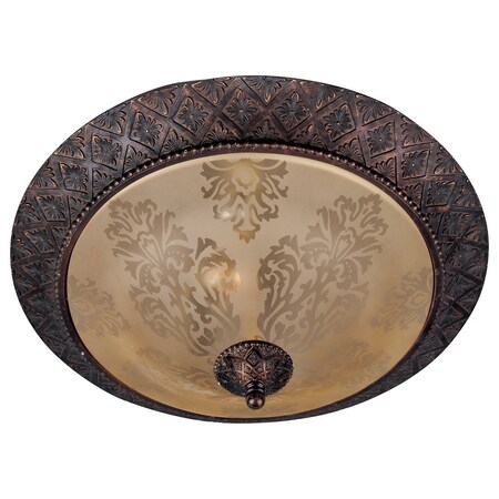 Maxim Two Light Oil Rubbed Bronze Screen Amber Glass Bowl Flush Mount 11240SAOI